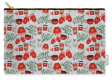 Load image into Gallery viewer, Coffee and Mittens Christmas Pattern - Carry-All Pouch
