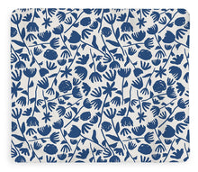 Load image into Gallery viewer, Dark Blue Floral Pattern - Blanket