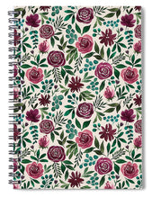 Load image into Gallery viewer, Magenta Floral Eucalyptus Pattern - Spiral Notebook