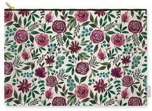 Load image into Gallery viewer, Magenta Floral Eucalyptus Pattern - Carry-All Pouch