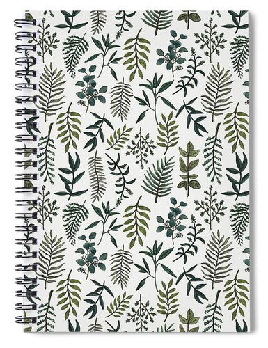 Fern Watercolor Pattern - Spiral Notebook