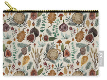 Load image into Gallery viewer, Figs, Mushrooms and Leaves Pattern - Carry-All Pouch