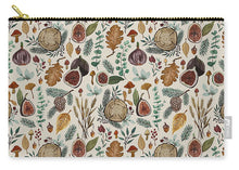 Load image into Gallery viewer, Figs, Mushrooms and Leaves Pattern - Carry-All Pouch