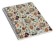 Load image into Gallery viewer, Figs, Mushrooms and Leaves Pattern - Spiral Notebook