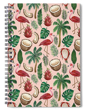 Load image into Gallery viewer, Flamingo Coconut Pattern - Spiral Notebook