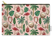 Load image into Gallery viewer, Flamingo Coconut Pattern - Carry-All Pouch