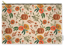 Load image into Gallery viewer, Floral Fall Pumpkin Pattern - Carry-All Pouch