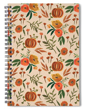 Load image into Gallery viewer, Floral Fall Pumpkin Pattern - Spiral Notebook