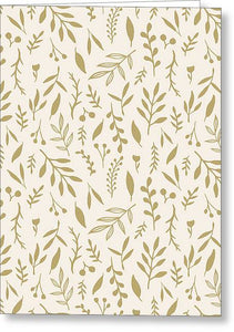 Gold Falling Leaves Pattern - Greeting Card