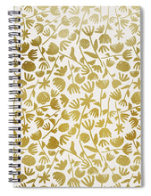 Load image into Gallery viewer, Gold Ink Floral Pattern - Spiral Notebook