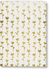 Gold Ink Flower Pattern - Greeting Card