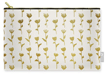 Load image into Gallery viewer, Gold Ink Flower Pattern - Carry-All Pouch
