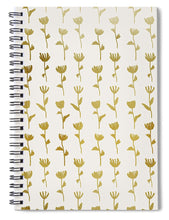 Load image into Gallery viewer, Gold Ink Flower Pattern - Spiral Notebook