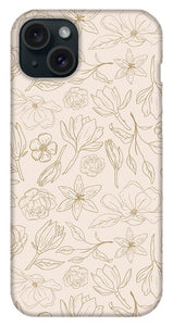 Gold Magnolia Pattern - Phone Case