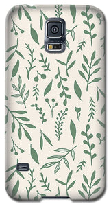 Green Falling Leaves Pattern - Phone Case