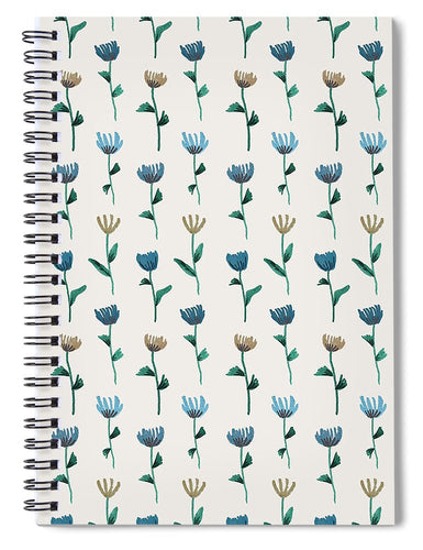 Colorful Ink Flower Pattern - Spiral Notebook