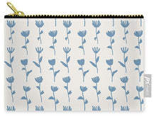 Load image into Gallery viewer, Light Blue Flower Pattern - Carry-All Pouch