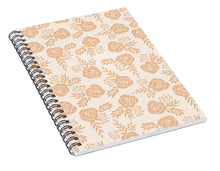 Load image into Gallery viewer, Light Orange Floral Pattern - Spiral Notebook