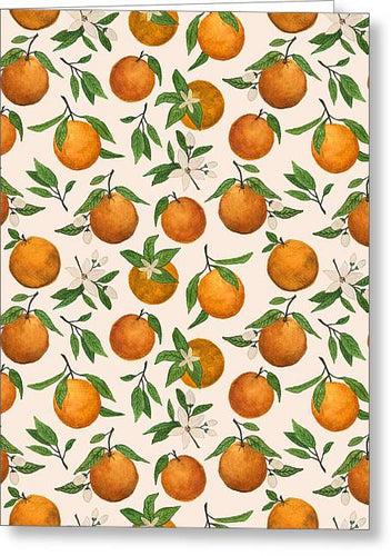 Orange Blossom Pattern - Greeting Card