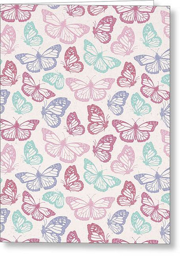 Pink Butterfly Pattern - Greeting Card