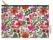 Load image into Gallery viewer, Pink Tropical Flower Pattern - Carry-All Pouch