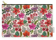 Load image into Gallery viewer, Pink Tropical Flower Pattern - Carry-All Pouch