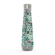 Load image into Gallery viewer, Purple Flowers and Eucalyptus Leaves Peristyle Water Bottle