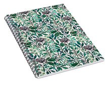 Load image into Gallery viewer, Purple Flowers and Eucalyptus Leaves - Spiral Notebook