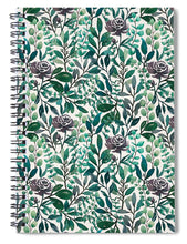 Load image into Gallery viewer, Purple Flowers and Eucalyptus Leaves - Spiral Notebook