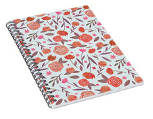 Load image into Gallery viewer, Red Floral Pattern - Spiral Notebook