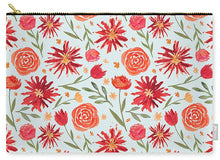 Load image into Gallery viewer, Red Flower Burst Pattern - Carry-All Pouch