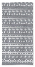 Load image into Gallery viewer, Gray Snowflake Pattern - Beach Towel