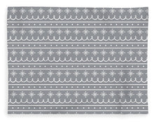 Load image into Gallery viewer, Snowflake Pattern On Gray - Blanket