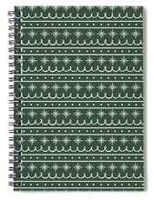 Load image into Gallery viewer, Green Snowflake Pattern - Spiral Notebook