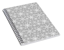 Load image into Gallery viewer, Gray Snowflakes - Spiral Notebook