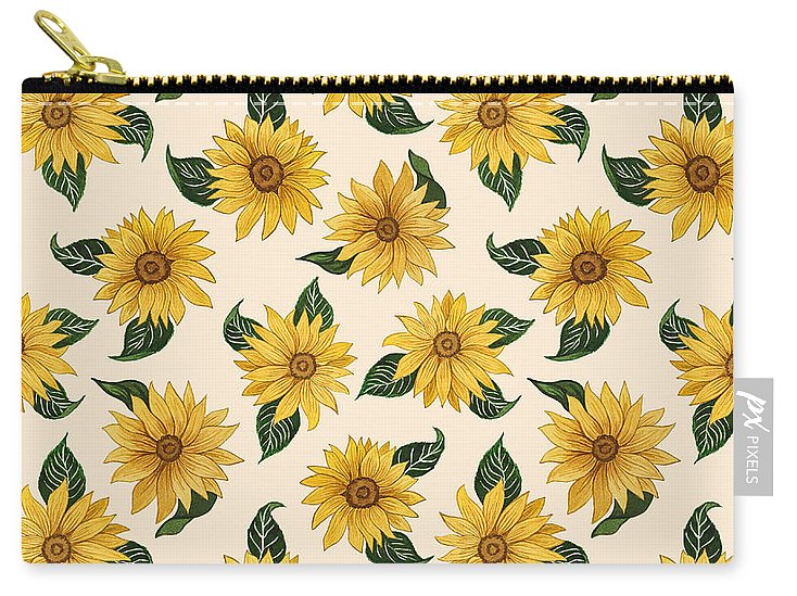 Summer Sunflower Pattern - Carry-All Pouch