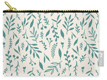Load image into Gallery viewer, Teal Falling Leaves Pattern - Carry-All Pouch