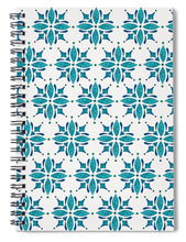 Load image into Gallery viewer, Teal Watercolor Tile Pattern - Spiral Notebook