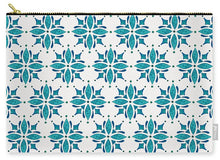 Load image into Gallery viewer, Teal Watercolor Tile Pattern - Carry-All Pouch