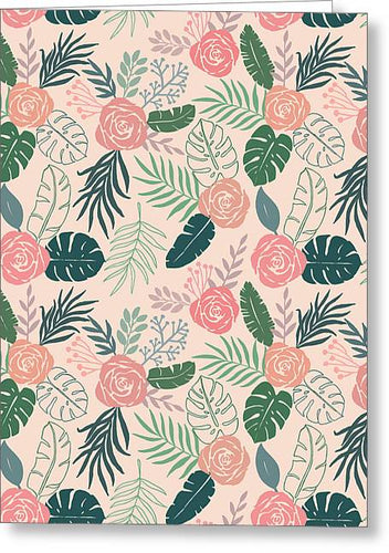 Tropical Floral Pattern - Greeting Card