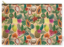 Load image into Gallery viewer, Tropical Fruit and Flowers Pattern - Carry-All Pouch