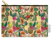 Load image into Gallery viewer, Tropical Fruit and Flowers Pattern - Carry-All Pouch