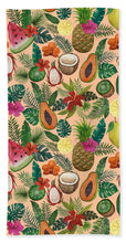 Load image into Gallery viewer, Tropical Fruit and Flowers Pattern - Beach Towel