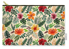 Load image into Gallery viewer, Tropical Watercolor Floral Pattern - Carry-All Pouch