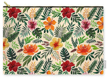 Load image into Gallery viewer, Tropical Watercolor Floral Pattern - Carry-All Pouch