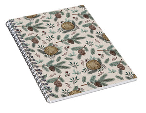Winter Branches, Berries and Pine Cones - Spiral Notebook