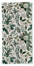 Load image into Gallery viewer, Winter Floral Pattern - Beach Towel