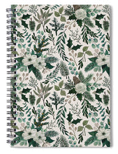 Load image into Gallery viewer, Winter Floral Pattern - Spiral Notebook