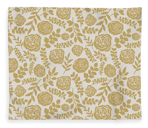 Gold Floral Pattern - Blanket