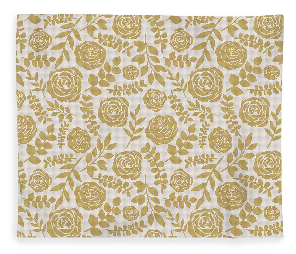Gold Floral Pattern - Blanket